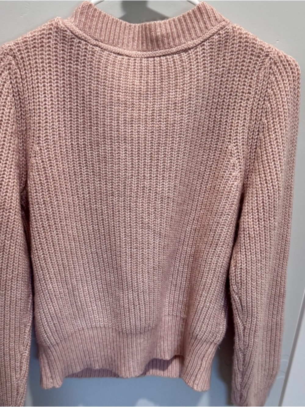 White House Black Market Blush Pink V-Neck Rhinestone Button Cardigan - Picture 2 of 4